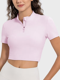 Millennia Quarter Zip Short Sleeve Active T-Shirt Trandify deal