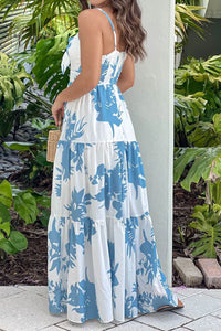 Boho Sweetheart Neck Maxi Dress with Side Cut-Out – Flowy Summer Dress for Women