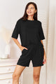 Basic Bae Bamboo Full Size Round Neck Drop Shoulder T-Shirt and Shorts Set Trandify deal