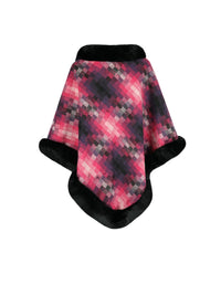 Faux Fur Trim Poncho Trandify Deal