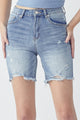 RISEN High Rise Distressed Denim Shorts Trandify deal