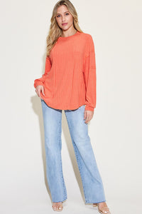 Basic Bae Full Size Ribbed Round Neck Long Sleeve T-Shirt Trandify Deal