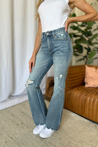 Judy Blue Full Size Medium Rise Tummy Control Destroy Flare Trandify Deal