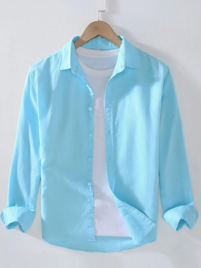 Breathable cotton men’s shirt for work or weekend – wrinkle-resistant fabric