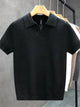 Men's Plus Size Textured Knit Polo Shirt - Ribbed Slim Fit
