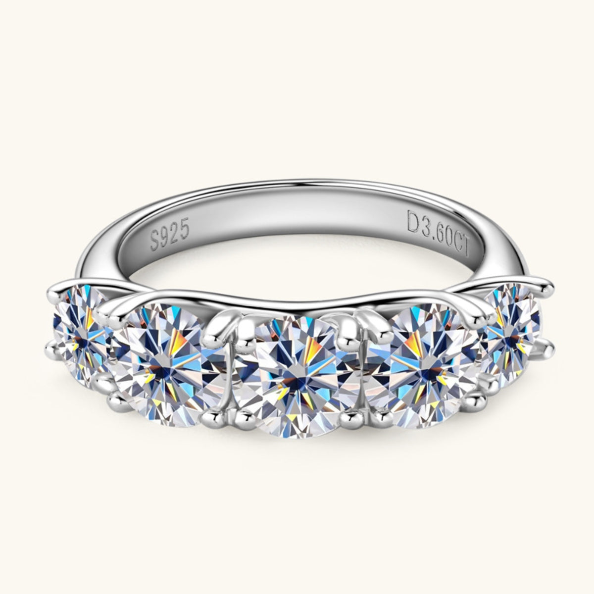 3.6 Carat Moissanite 925 Sterling Silver Ring Trandify Deal