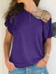 Asymmetrical Neck Short Sleeve T-Shirt Trandify Deal