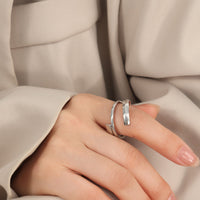 Titanium Steel Layered Wrap Ring Trandify deal