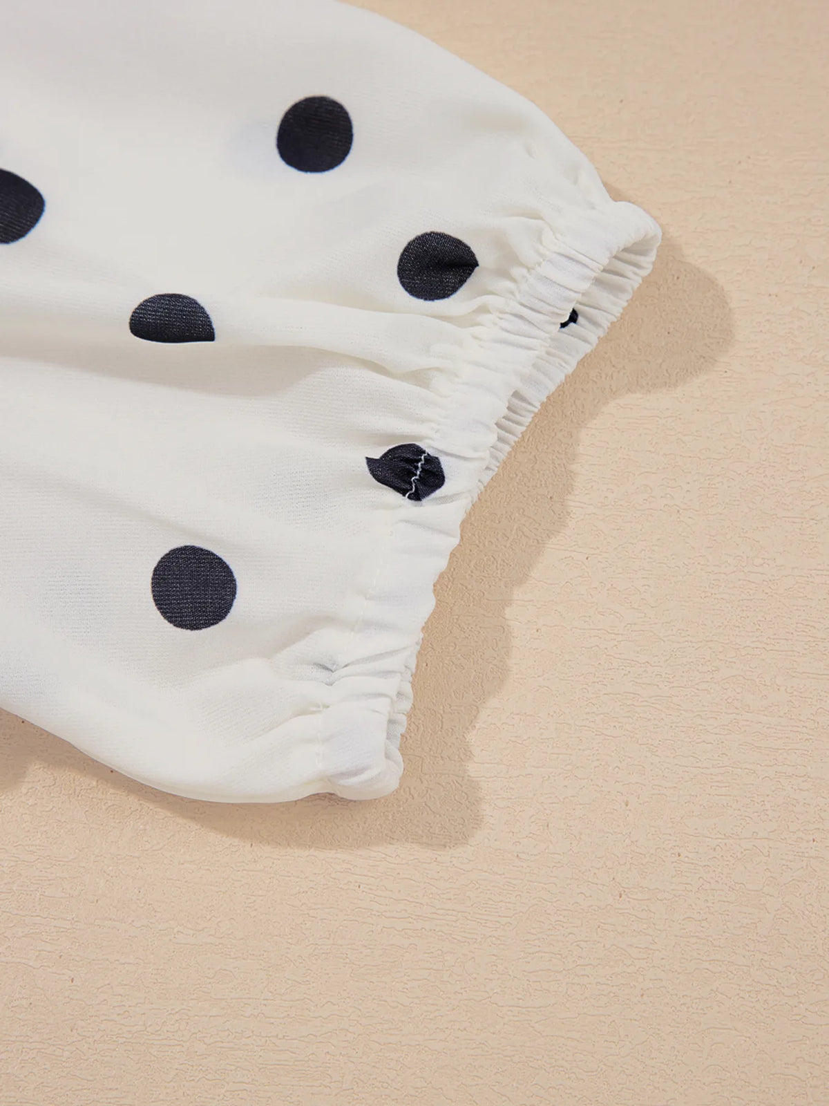Polka dot collared puff sleeve peplum top for women – trendy vintage blouse – TrandifyDeal