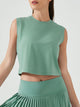 Breathable workout shirt for women with round neck and stretchy fit