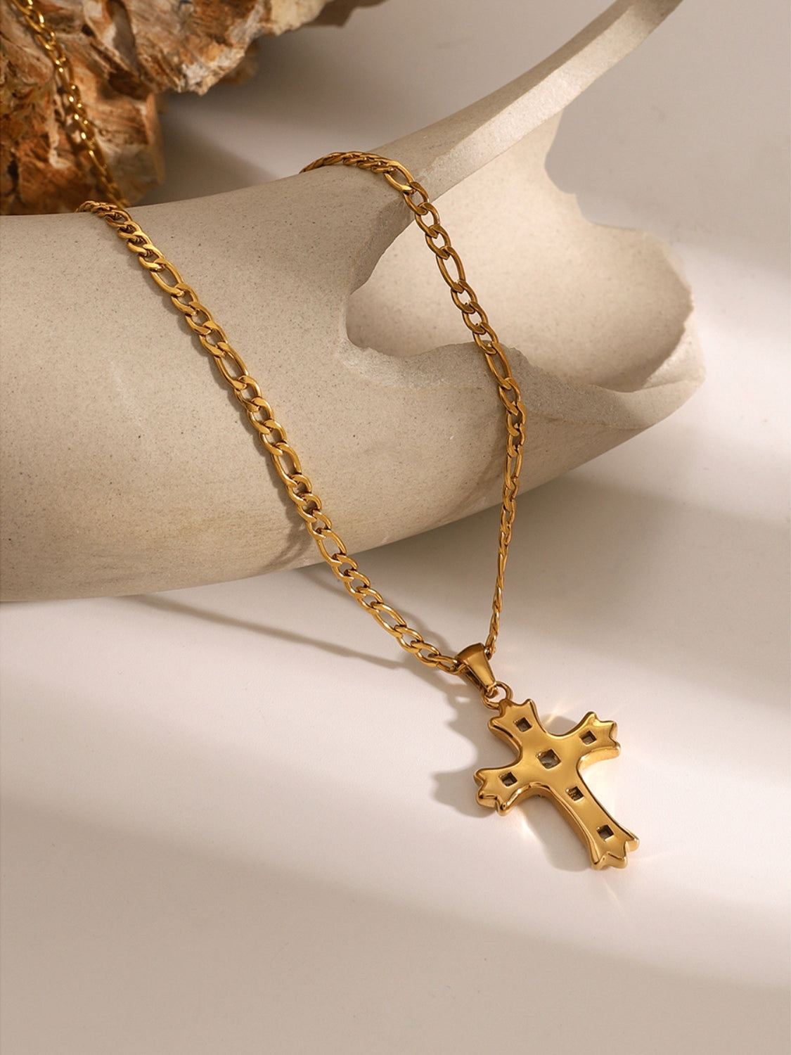 Stainless Steel Zircon Cross Pendant Necklace Trandify Deal
