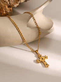 Stainless Steel Zircon Cross Pendant Necklace Trandify Deal