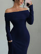 Sexy off-shoulder long sleeve bodycon maxi dress for women, perfect for night out and date nights