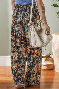 Floral shirred high waist wide leg pants for women – Trandify Deal