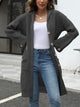 Pocketed Button Up Long Sleeve Hooded Cardigan Trandify Deal
