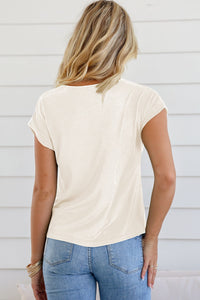 Cowl Neck Short Sleeve T-Shirt Trandify deal