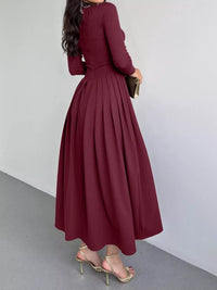 Ruched One Shoulder Bodycon Dress in Burgundy