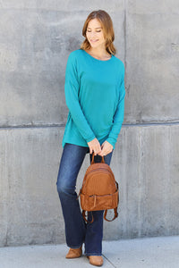 Basic Bae Full Size Round Neck Dropped Shoulder T-Shirt Trandify Deal