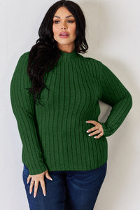 Basic Bae Full Size Ribbed Mock Neck Long Sleeve T-Shirt Trandify Deal