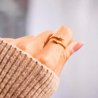 925 Sterling Silver Inlaid Zircon Bypass Ring Trandify Deal