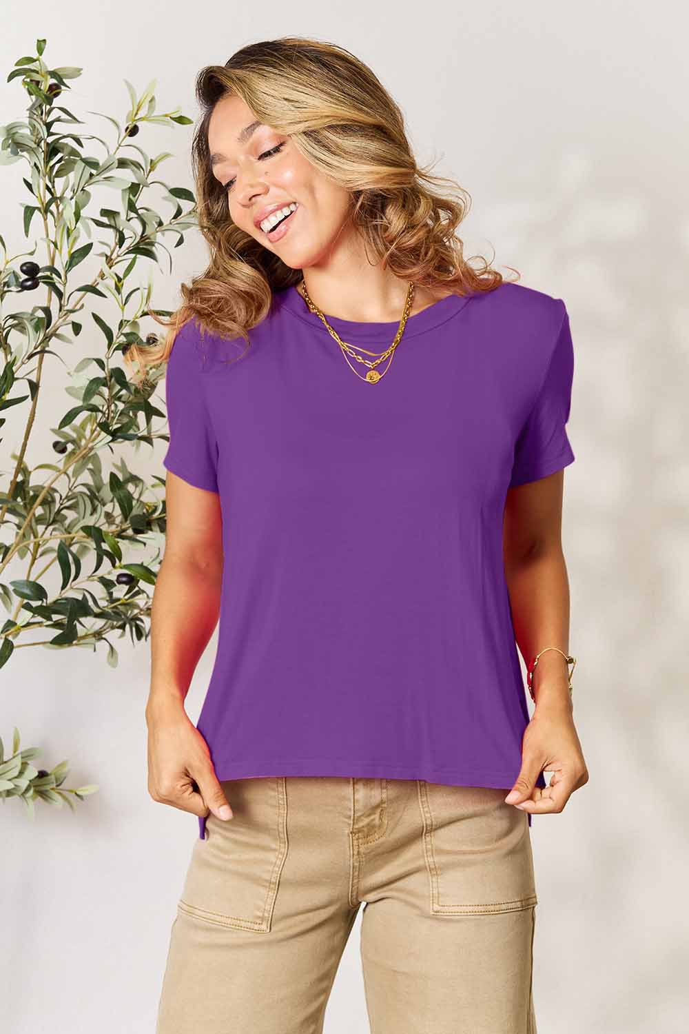 Basic Bae Full Size Round Neck Short Sleeve T-Shirt Trandify deal