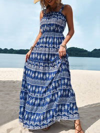 Perfee Printed Square Neck Sleeveless Maxi Dress Trandify deal