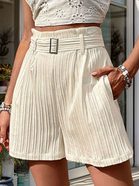 Textured High Waist Shorts with Pockets Trandify deal