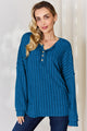 Basic Bae Full Size Ribbed Half Button Long Sleeve T-Shirt Trandify Deal