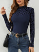 Heart Mock Neck Long Sleeve T-Shirt Trandify Deal
