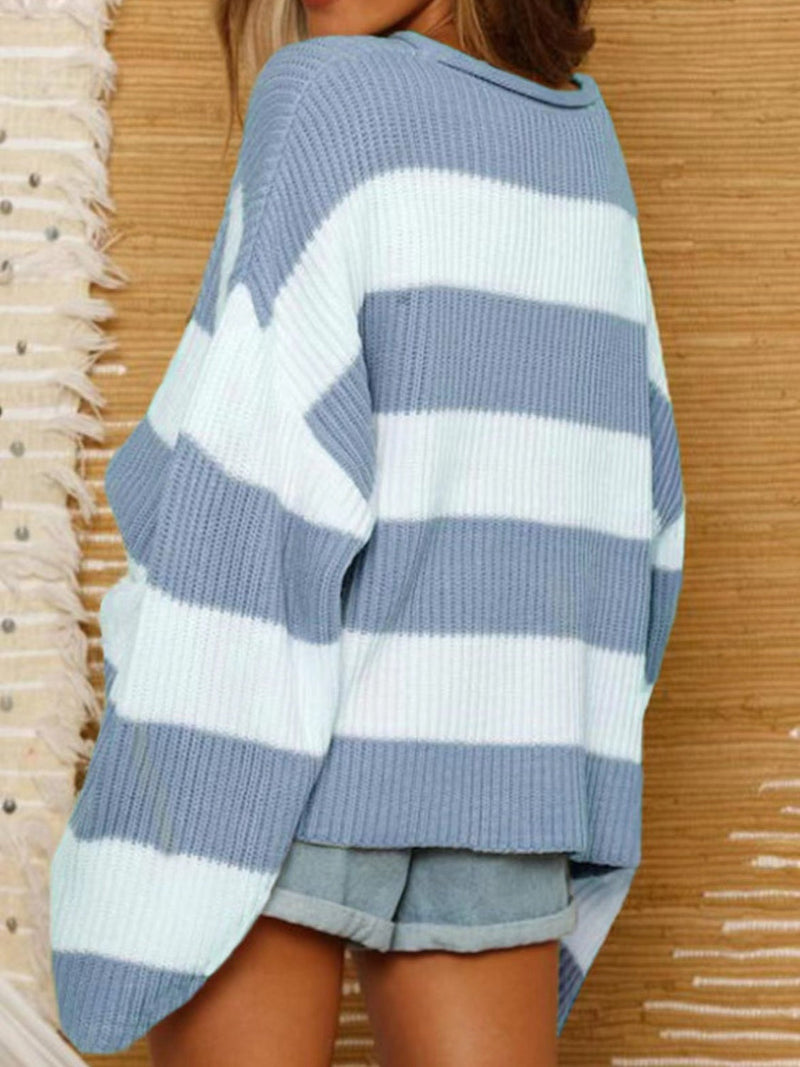 Round Neck Long Sleeve Sweater Trandify Deal