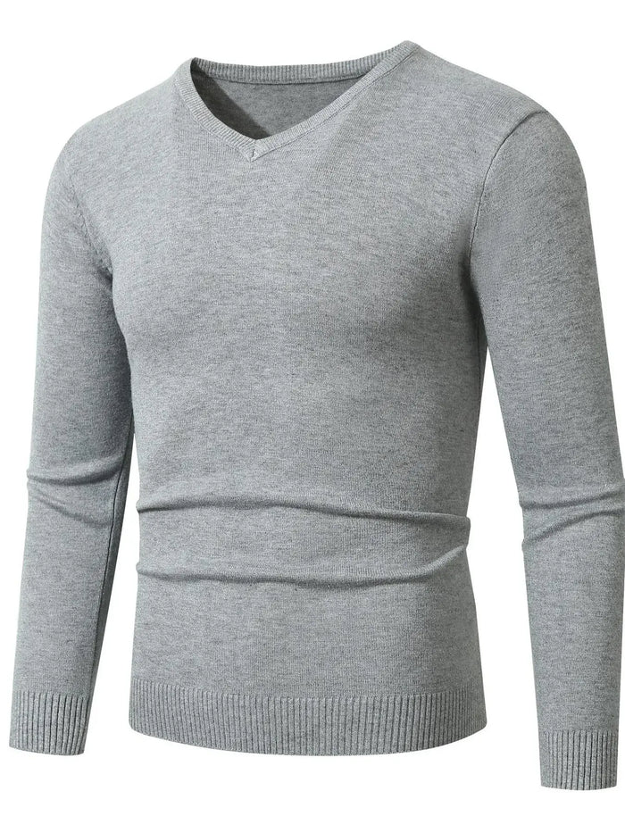 Plus size men's ribbed hem sweater – long sleeve cozy pullover for big & tall
