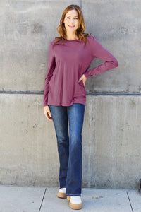 Basic Bae Full Size Round Neck Long Sleeve Top Trandify Deal