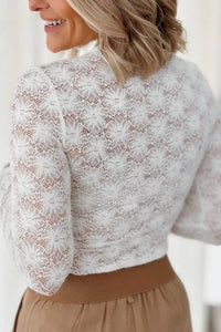 Lace Mock Neck Long Sleeve Top Trandify Deal