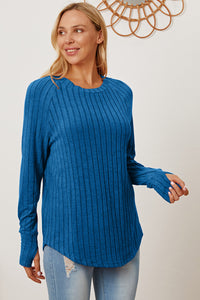 Basic Bae Full Size Ribbed Thumbhole Sleeve T-Shirt Trandify Deal