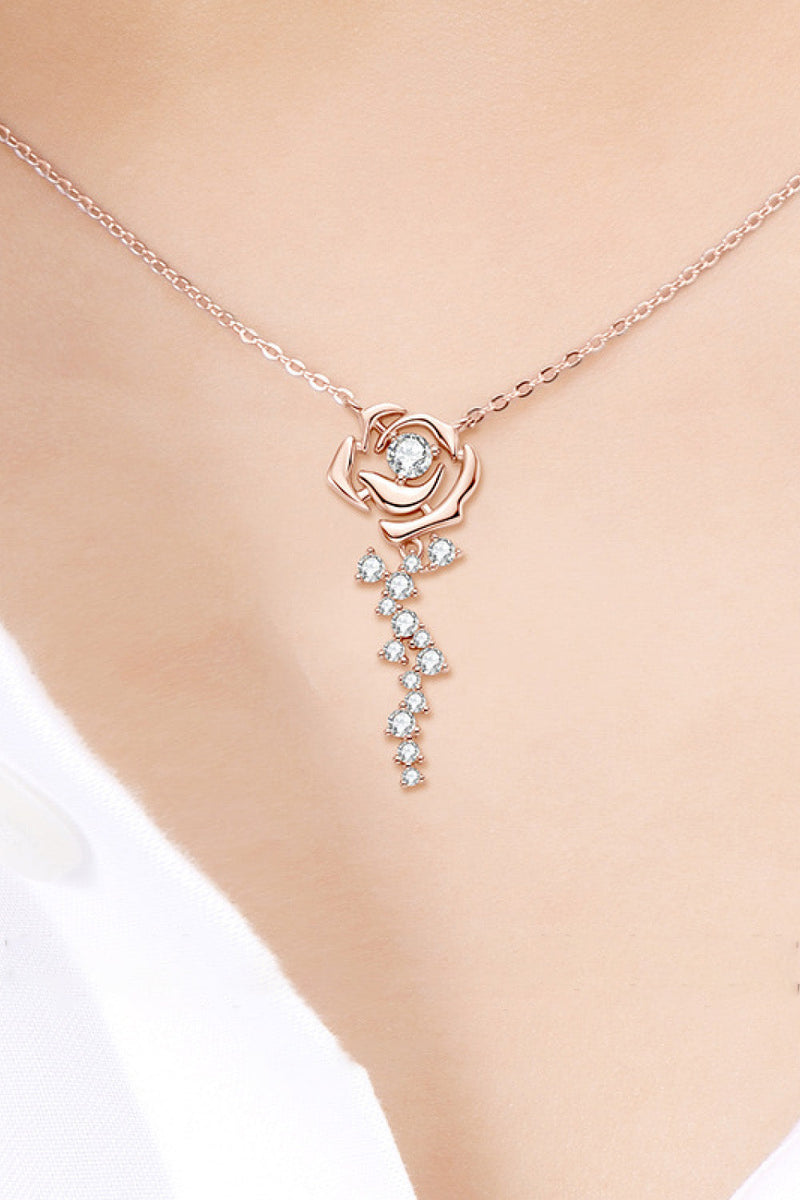 925 Sterling Silver 18K Rose Gold-Plated Pendant Necklace Trandify Deal