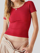 Round Neck Short Sleeve T-Shirt Trandify deal