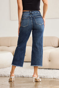 RFM Full Size Tummy Control High Waist Raw Hem Distressed Jeans Trandify deal