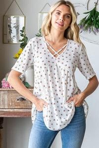 Summer Flowy Tunic with Vintage Floral Print – Casual Plus Size Top