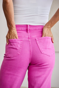 RFM Full Size Tummy Control High Waist Raw Hem Jeans Trandify deal