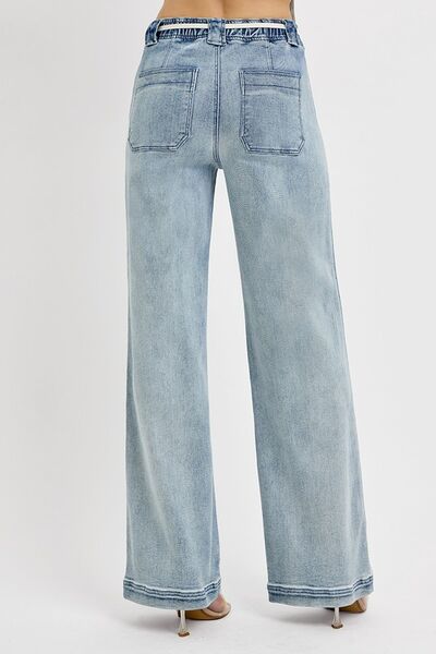 RISEN Women's Straight Leg Jeans with Pockets - Trandify Deal