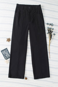 Half Elastic Waist Straight Pants Trandify Deal