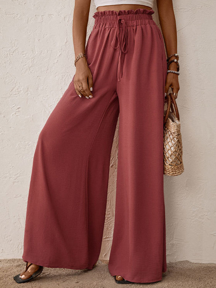 Perfee Frill Tied Wide Leg Pants Trandify Deal
