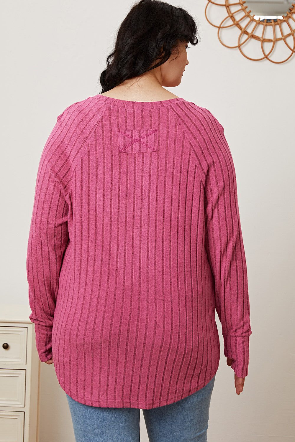 Basic Bae Full Size Ribbed Thumbhole Sleeve T-Shirt Trandify Deal