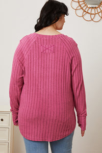 Basic Bae Full Size Ribbed Thumbhole Sleeve T-Shirt Trandify Deal