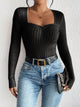 Honey Ribbed Long Sleeve T-Shirt Trandify Deal
