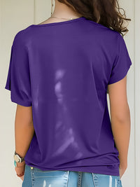 Asymmetrical Neck Short Sleeve T-Shirt Trandify Deal