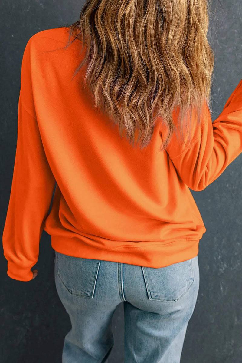 GAME DAY Round Neck Long Sleeve Sweatshirt Trandify Deal