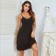 Lace Detail V-Neck Lounge Dress Trandify Deal
