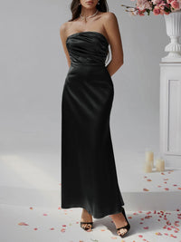 Women’s sexy ruched tube maxi dress for summer 2025 | TrandifyDeal USA