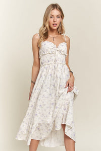 ADORA Smocked Floral Sweetheart Neck Cami Dress Trandify Deal